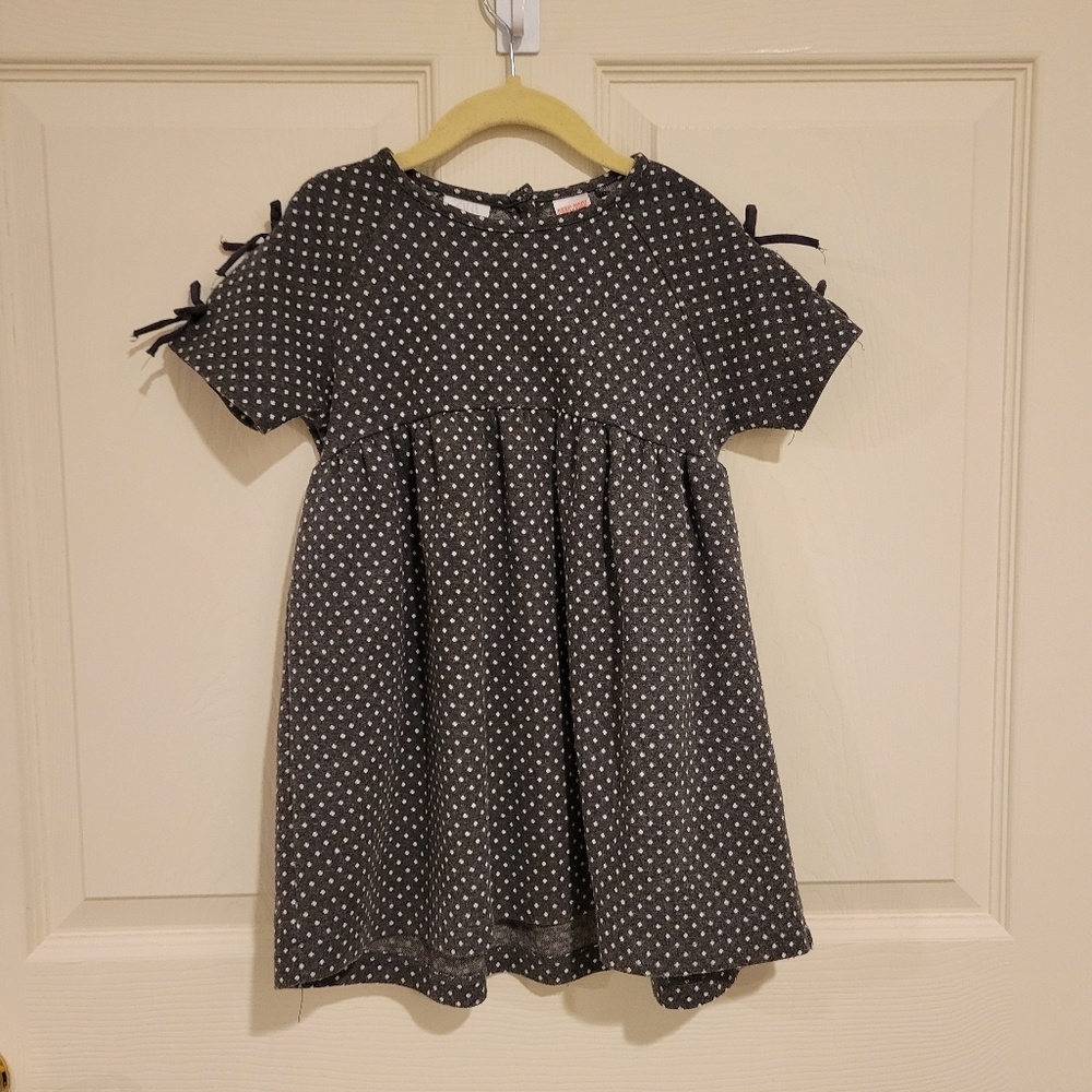 Zara Dark Grey Polka Dot Dress, 4Y